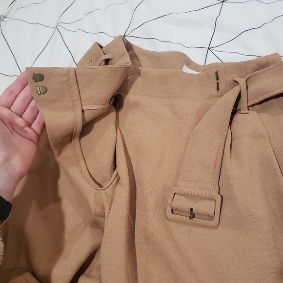 Aritzia Wilfred Delacour Pant High-Rise Belted Trouser in Brown Size Small - Picture 3 of 15